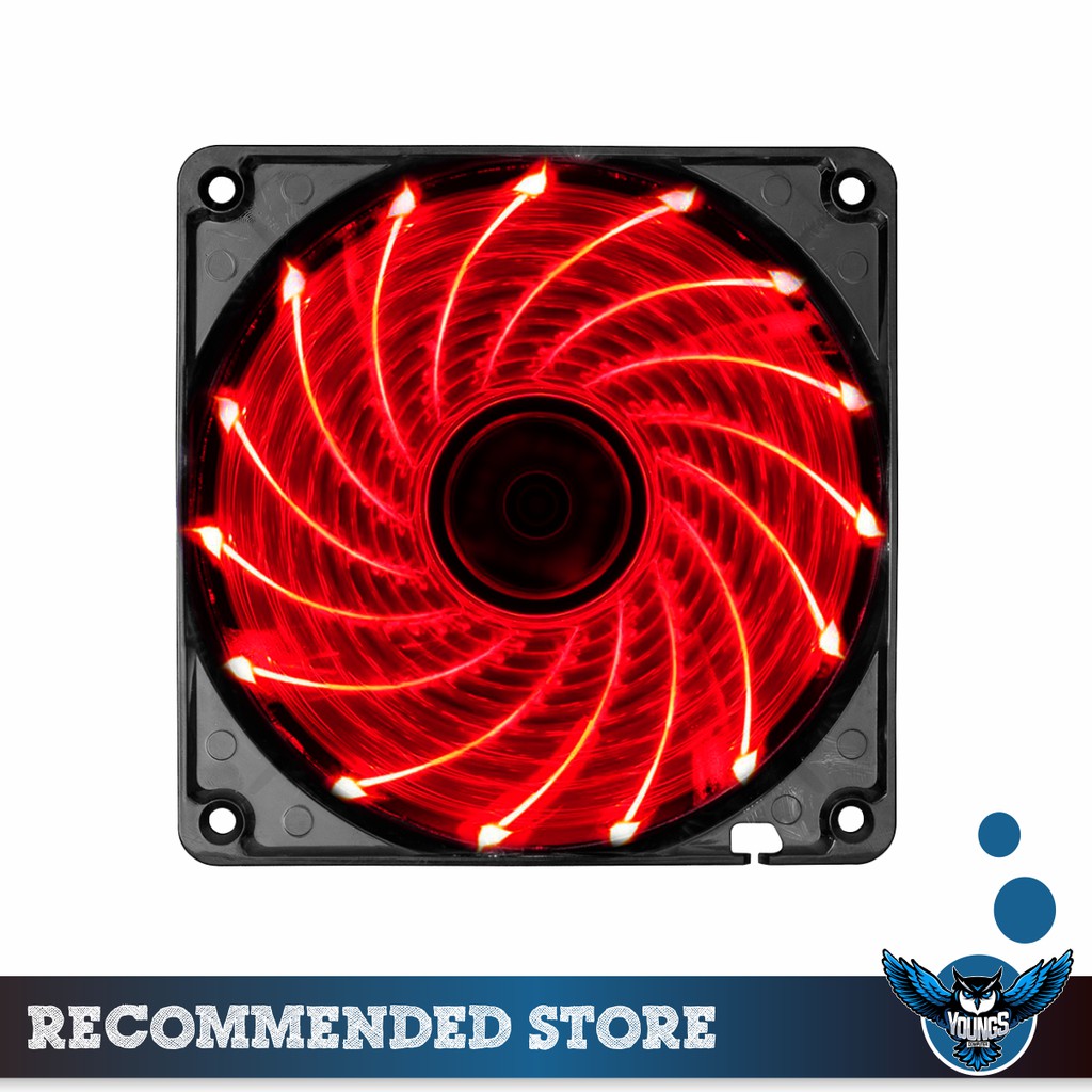 Fan Infinity 15 Titik Merah 12cm - LED Case Kipas Casing 120mm Red