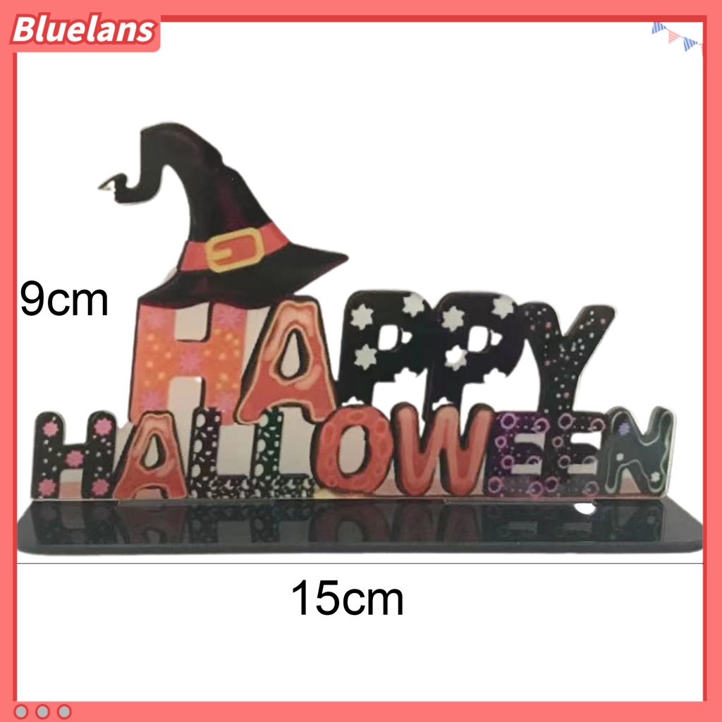 Ornamen Desain Happy Halloween Bahan Akrilik Untuk Dekorasi Meja