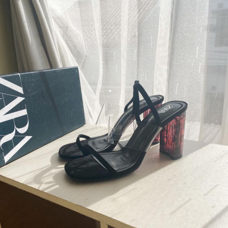 black and leopard heels