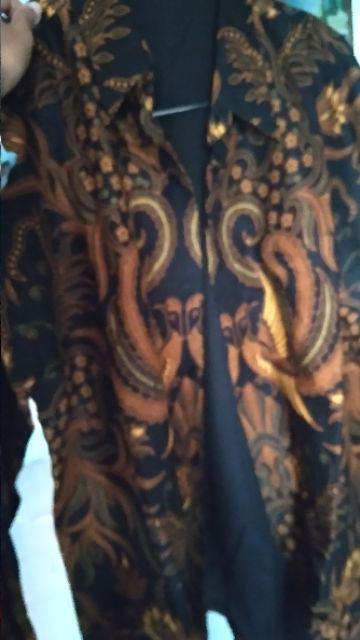 Peksi Semulur Sogan Kemeja Batik Pria Katun Primisima Full Furing