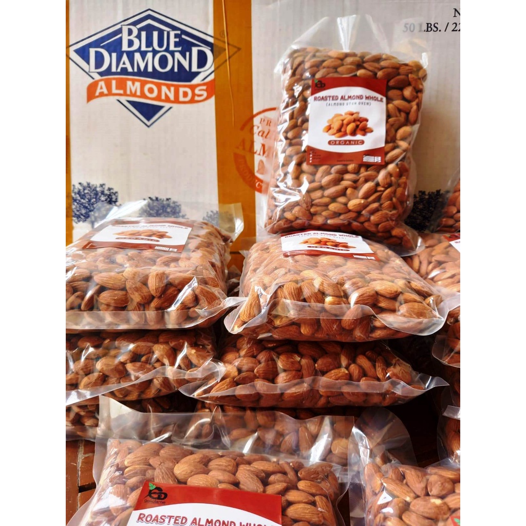 Kacang Almond Panggang Kupas 250gr / Roasted Almond  / Natural Premium Blue Diamond U.S.A