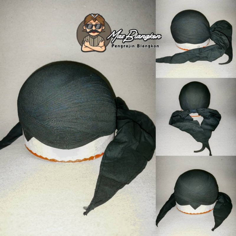 BLANGKON Sunan Hitam Polos Sliwir Lipat Halus