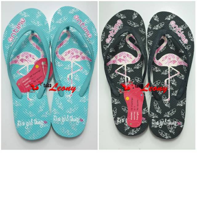 Sandal jepit karakter flamingo merk ontime