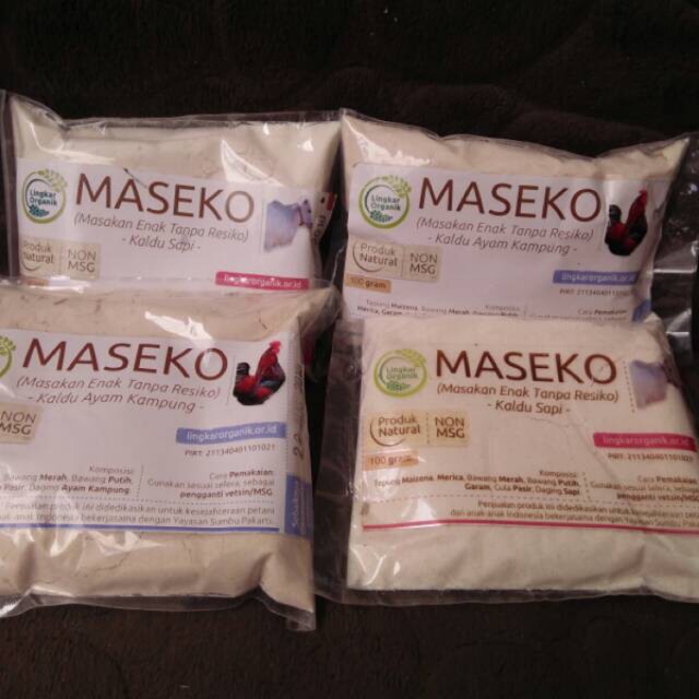

Kaldu Maseko Ayam Sapi Jamur Non MSG - Bumbu Masak MPASI Organik Refill Halal 100 gr Tanpa Pengawet