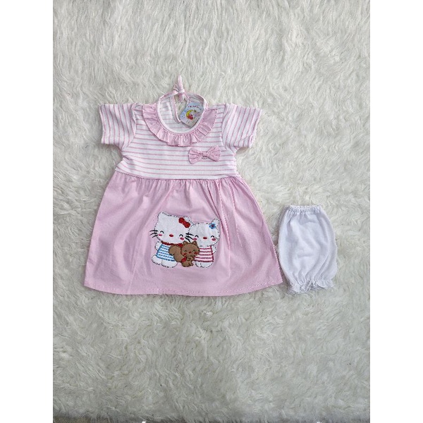 baju bayi perempuan dress hellokitty pita jghs9