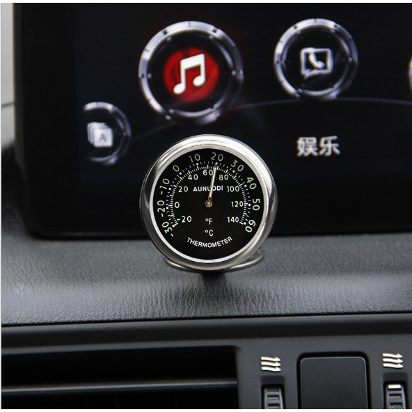 PARFUM HOLDER THERMOMETER dan JAM pajangan Dashboard dan Jepit AC Mobil 2 in 1