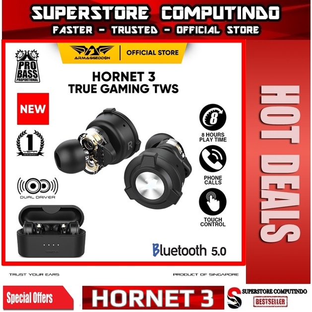 Armaggeddon Hornet 3 TWS True Gaming Wireless Dual Driver Earbuds Hornet3