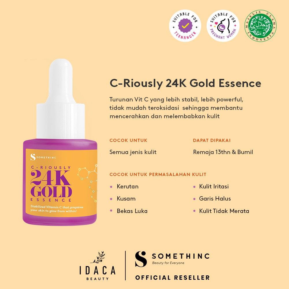 SOMETHINC CRIOUSLY 24K GOLD Essence Serum 20ml Original BPOM - C-RIOUSLY 20 ml