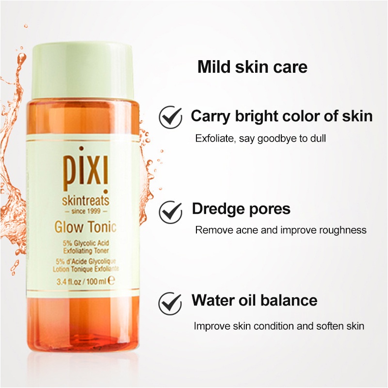 PIXI Retinol Tonic Vitamin-C Tonic Glow Tonic 5% Glycolic Acid Exfoliate Toner 100ml