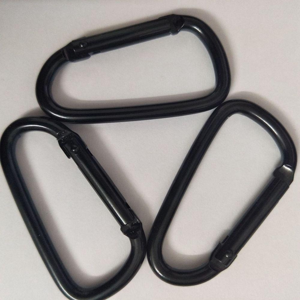 Suyo1 /5 /10pcs Warna Hitam Tombol Panjat Hitam Olahraga Luar Ruangan Warna Hitam Peralatan Aluminium Alloy Carabiner