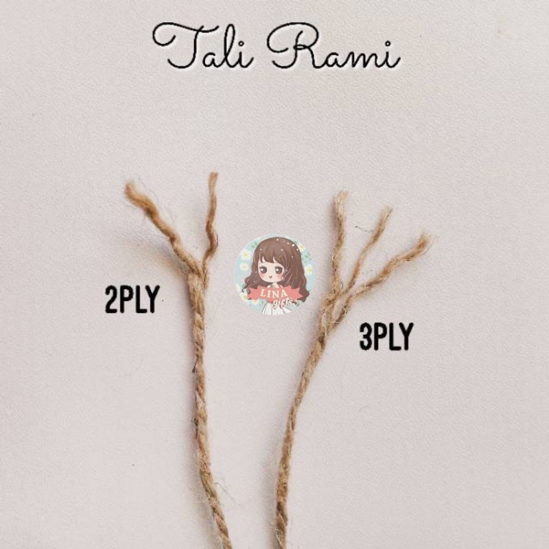 TALI RAMI/ GONI/ HEMP/ ROPE/ JUTE/ 2PLY/ 2MM PACKAGING/ KREATIF/ DIY/ BOUQUET/ FLOWER/ECERAN METERAN