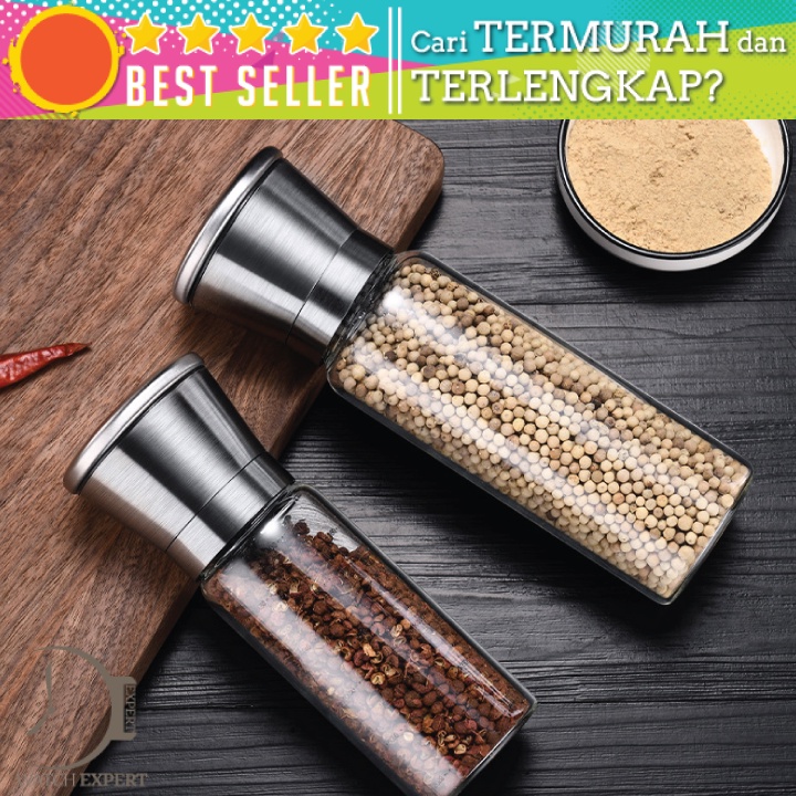 Bisa COD Penggiling Biji Lada Manual Spice Pepper Mill Grinder - SSGP SS304