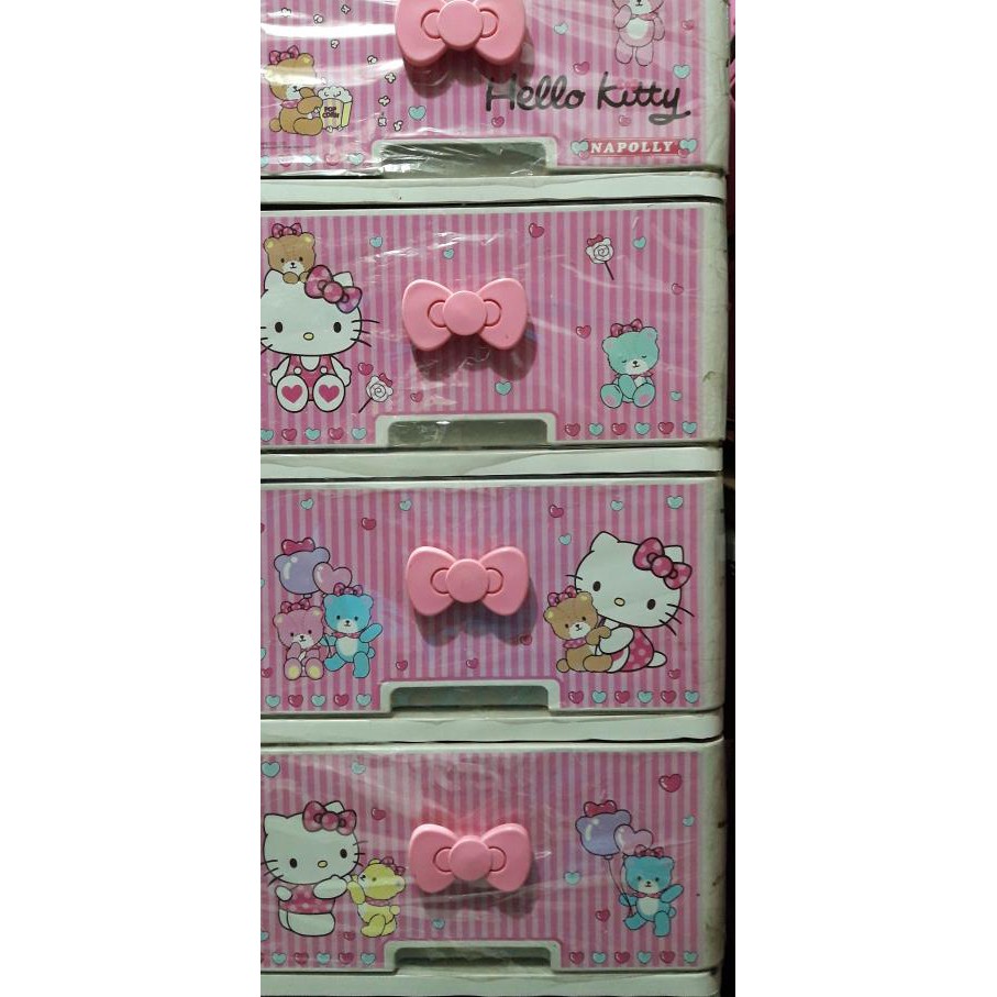 NAPOLY Napolly Lemari baju 4 susun HELLO KITTY GOJEK NAPOLY Napolly Lemari baju 4 susun HELLO KITTY GOJEK