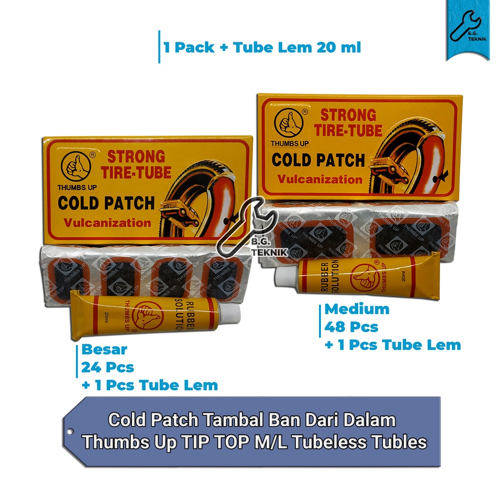 Cold Patch Tambal Tubeless dari dalam tubles sepeda motor mobil