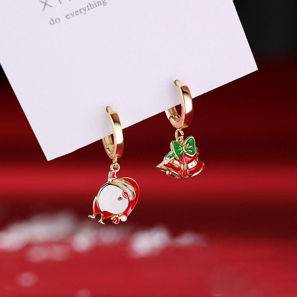 Mxbeauty Anting Natal Manis Festival Hadiah Paduan Musim Dingin Aksesoris Asimetris Anting Liontin Lady Women Earrings