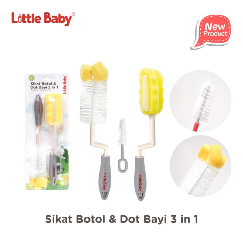 Little Baby Sikat Botol 3in1 / Little Baby Silicone Bottle Brush