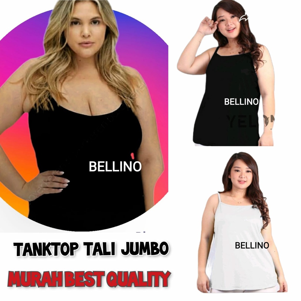 Tanktop Wanita Jumbo Fit XXL Strech Murah Adem Tank Top Tali Cewek Bigsize Tengtop Tentop Tangtop Singlet Jumbo