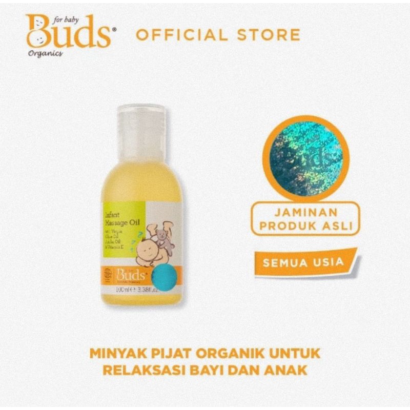 Buds Organics Infant Massage Oil 100 ml - Minyak Pijat &amp; Gosok Bayi