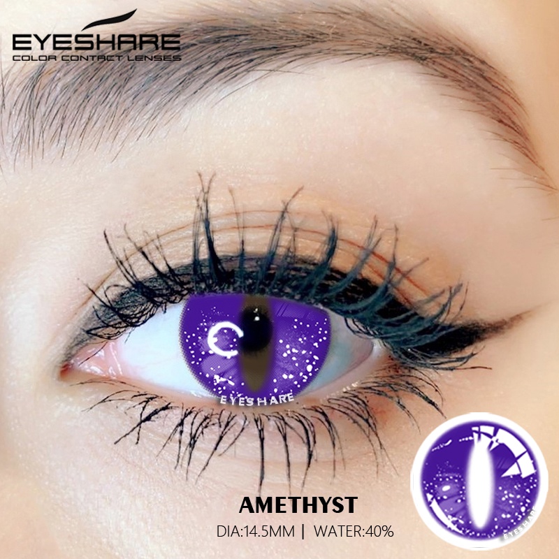 Eyeshare Purple Softlens 14.5mm Shizuku Cosplay Lensa Mata Halloween Soflen