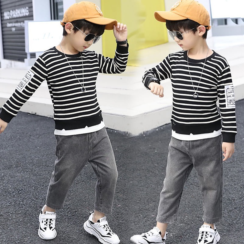 Baju Setelan Anak Laki Laki Premium Stripe