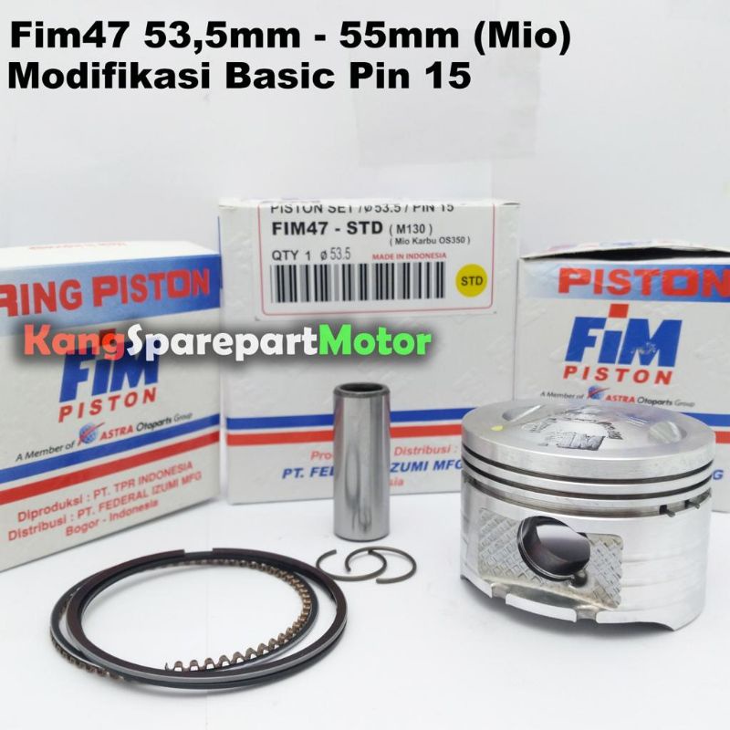 Seher Piston Set FIM47 Mio Sporty Smile 53.5 | 54 | 54.5 | 55 mm BoreUp 130cc Pin 15