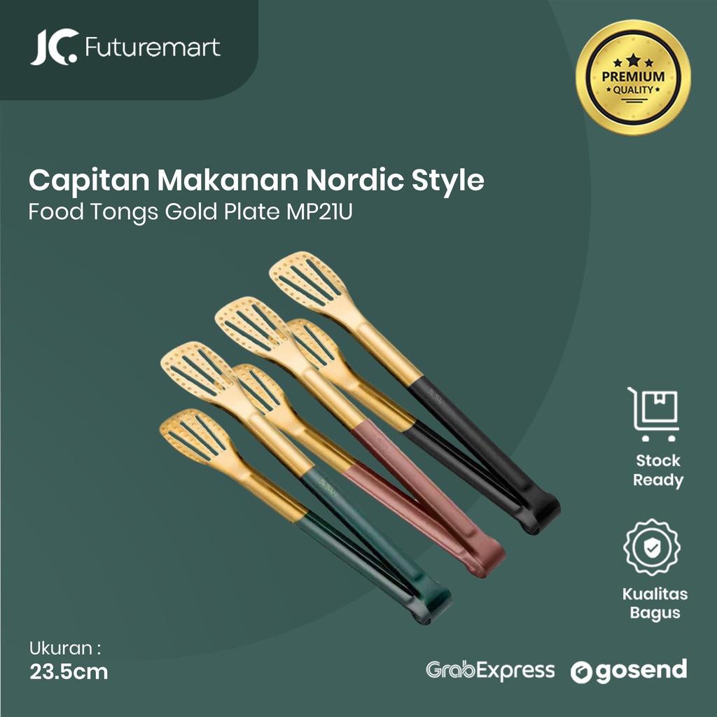 FOOD TONGS 23.5VM CAPITAN MAKANAN NORDIC STYLE GOLD PLATE MP21U