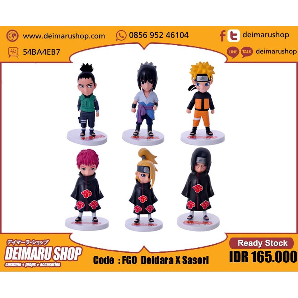 Figure Naruto Shikamaru Sasuke Sasori Deidara Itachi  Chibi Set