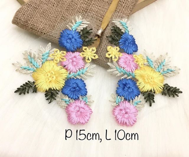 Bordir Bunga Sulam / patch sulam import / bordir tempel