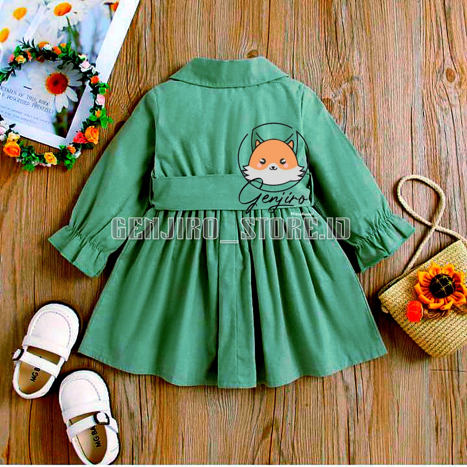 BAJU ANAK PEREMPUAN/BAJU DRESS CEWE/ DRESS TOSKA/KATUN LINEN RAMY/LENGAN PANJANG/UNTUK USIA 1 TAHUN - 4 TAHUN/COD