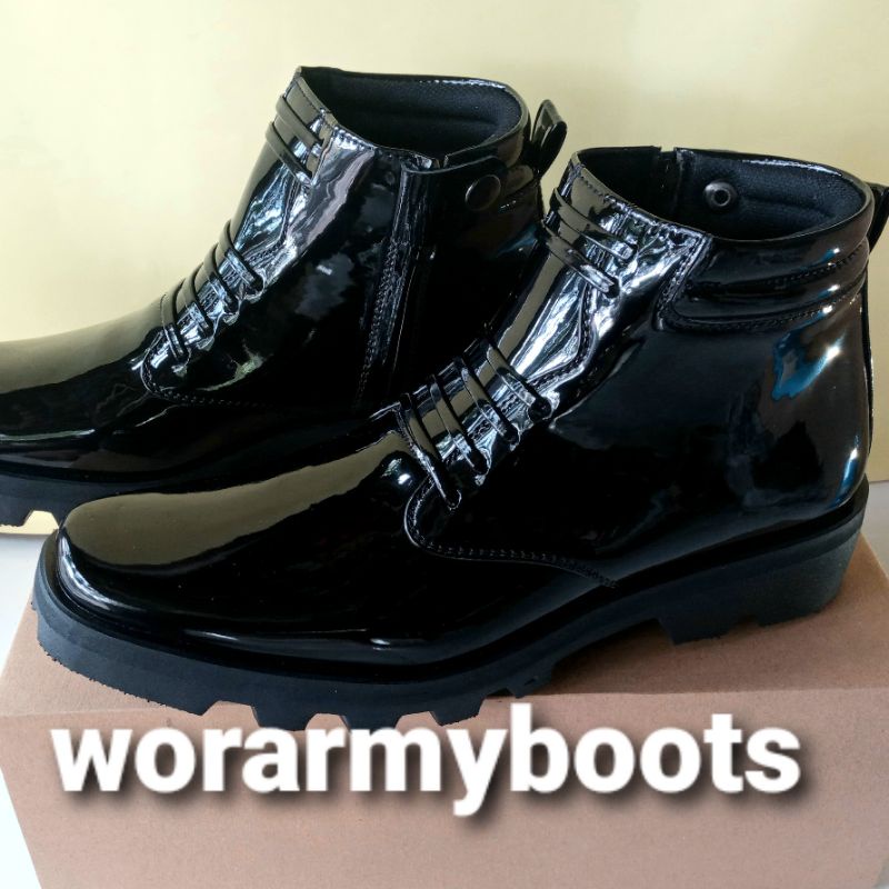 Sepatu PDH Dinas  Kilap Radial Tebal Terbaru Size 39-47 by Wor Army Boots