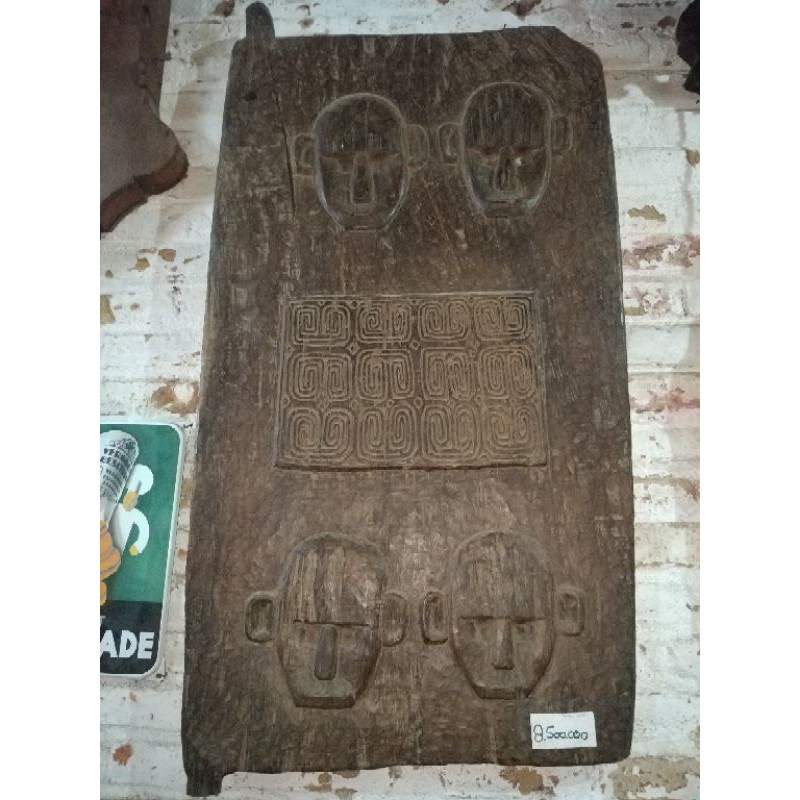 Panel Kayu Nias Primitive Kuno Antik