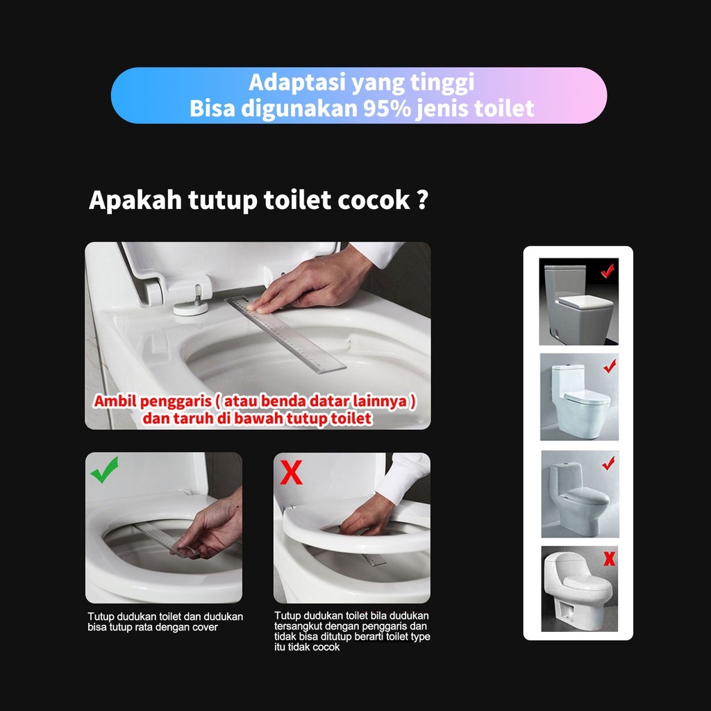 Kadonio Flusher toilet pintar toilet pintar untuk Kloset Semprotan Toilet menyiram dan membersihkan bidet tombol otomatis