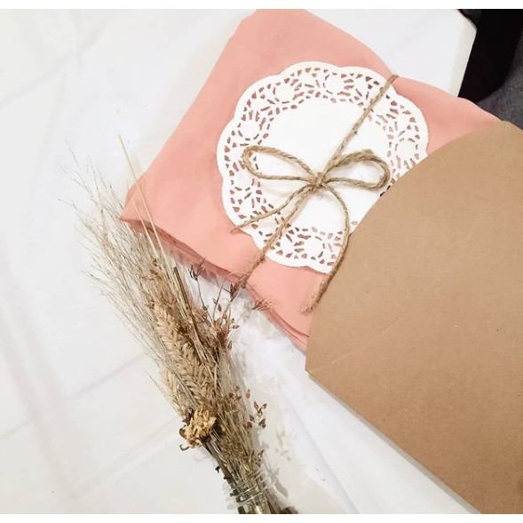 PILLOW BOX SIZE L - BROWN KRAFT/ PAPER BOX untuk packaging baju kemeja notebook mukena