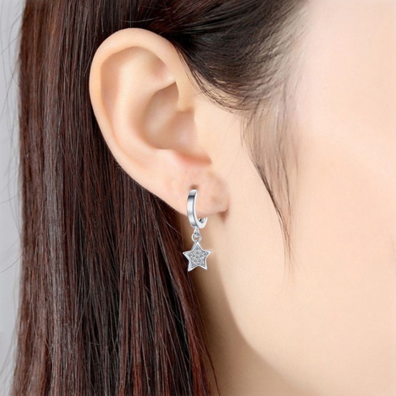 Hot Sale 925 Sterling Silver Luminous Zircon Star Stud Earrings For Women