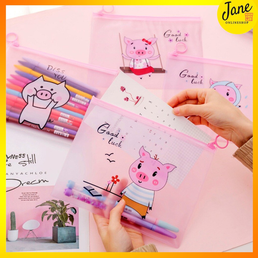

Pen Pencil Case Japanese Piggy Cartoon A5 Stationery Stationary Case Tempat Pensil