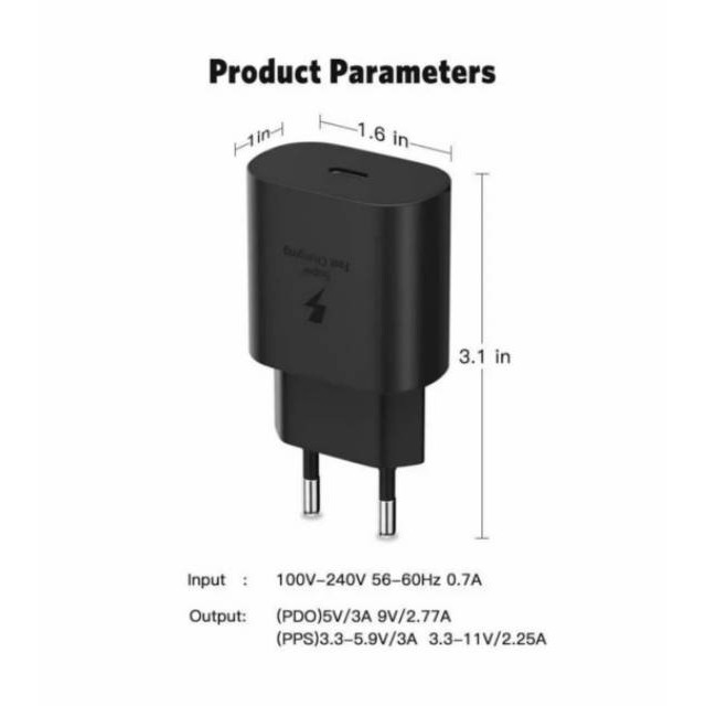 CHARGER SAMSUNG Type C to C ORIGINAL FAST CHARGING SUPER 25W 45w Watt PD Traver adapter Adaptor A21S NOTE 10 S20 A02S A11 M21 M31 A71