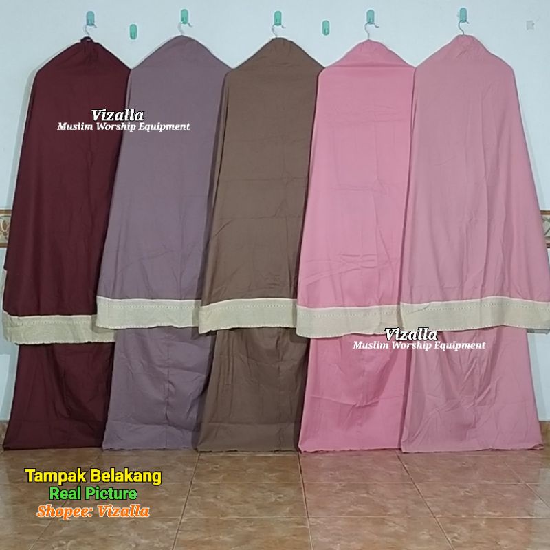 Mukena Simple Rajut Renda Lebar/ Renda Rajut 12cm/ Mukena Dewasa/ Grosir Mukena