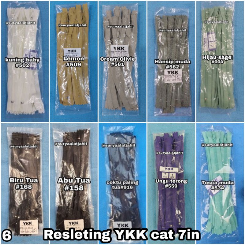 🅱️Resleting YKK Cat 7in/17.5cm FRC-32 @1lusin =rp.13.750/12pcs