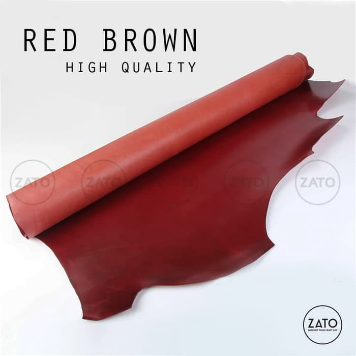 

BEST SELLER Vegetable Tanned 40x30 cm RED BROWN DOFF| kulit nabati kulit sapi