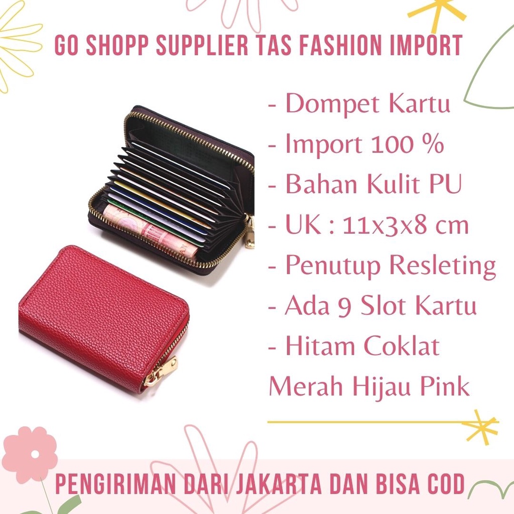 Dompet Kartu Import Kulit PU - Card Holder Import - Dompet Kartu Pria Wanita Fashion Korea - Dompet Kartu Model Terbaru [PD15]