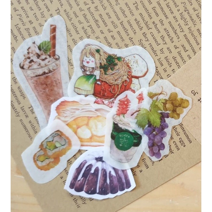 Journaling Deco - F&amp;B Sticker - Stiker Bujo Makanan Minuman (10pcs)