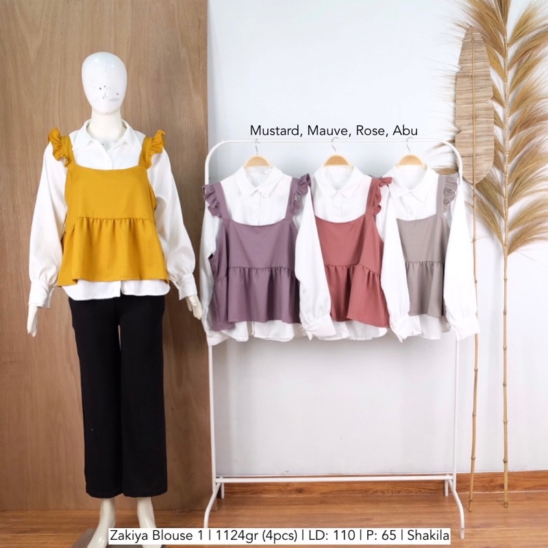 Zakiya blouse Shakila 2in1 / ATASAN SHAKILA / ATASAN VEST BISA DILEPAS