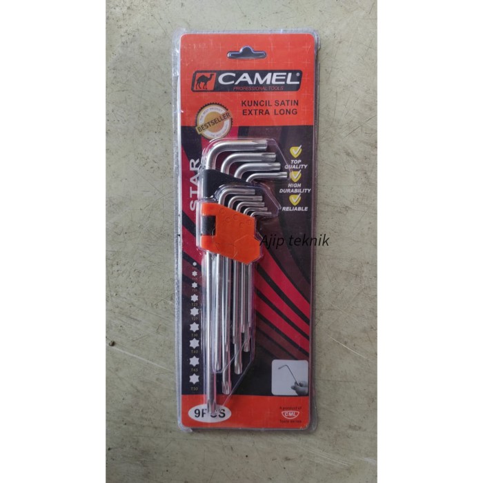 Kunci L bintang panjang CAMEL 9pcs murah