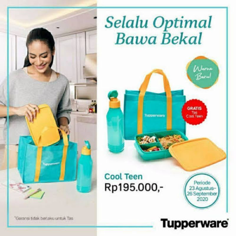 COOL TEEN LUNCH BOX SET TUPPERWARE - Set Kotak Makan dan Botol Minuman Tupperware Murah