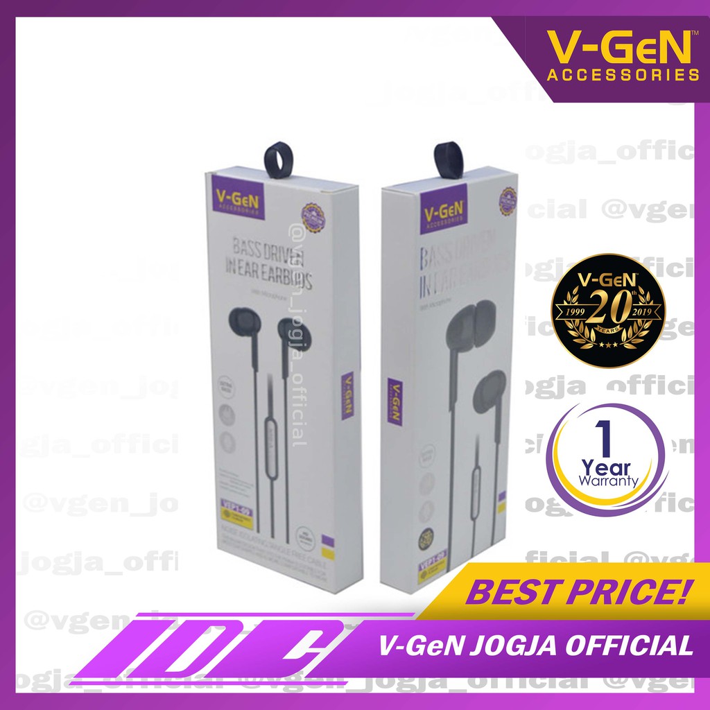 Handsfree V-GeN VEP1-09 Wired Earphone Headset Original Extra Bass