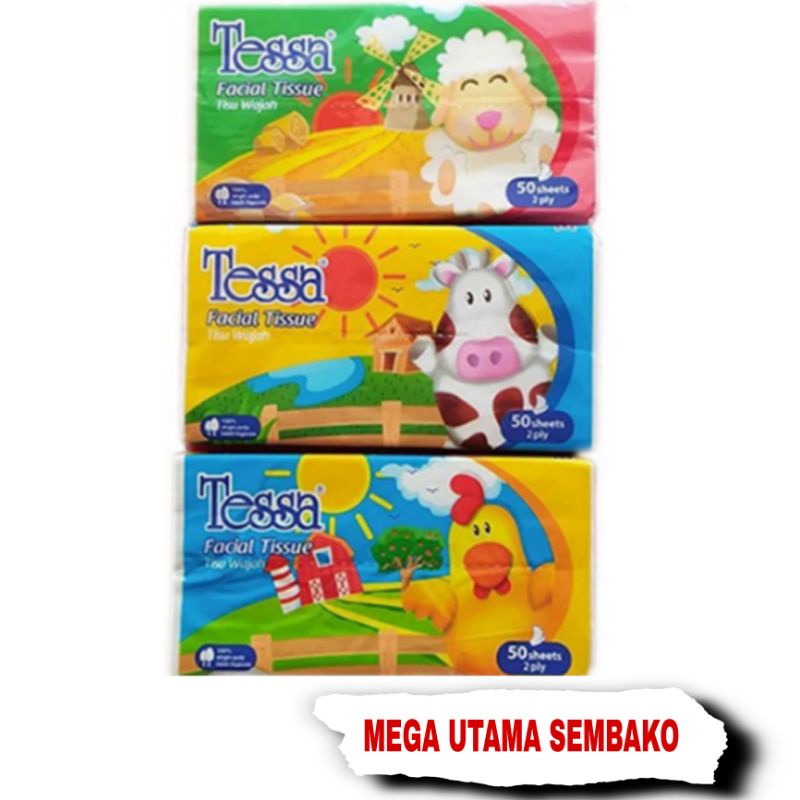 tissue tessa 50 sheet / tisu tesa facial tissue travel