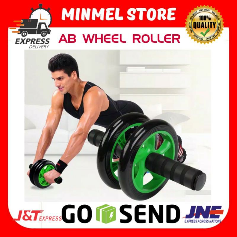 AB WHEEL SPORT ALAT GYM FITNESS ALAT PUSH UP RODA AB WHEEL ROLLER OTOT PERUT