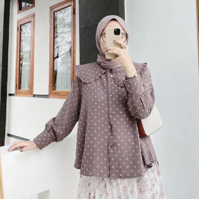 BLOUSE DERA / ATASAN WANITA KANCING CRINKLE URAGIRI