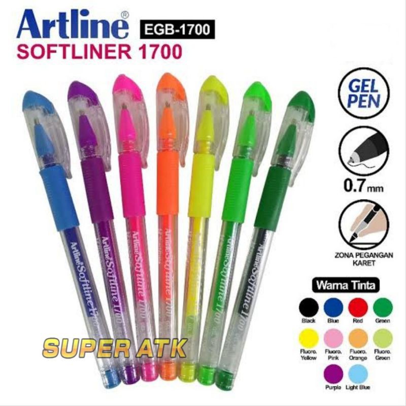 

BOLPEN WARNA WARNI SOFTLINE GEL ARTLINE 0.7