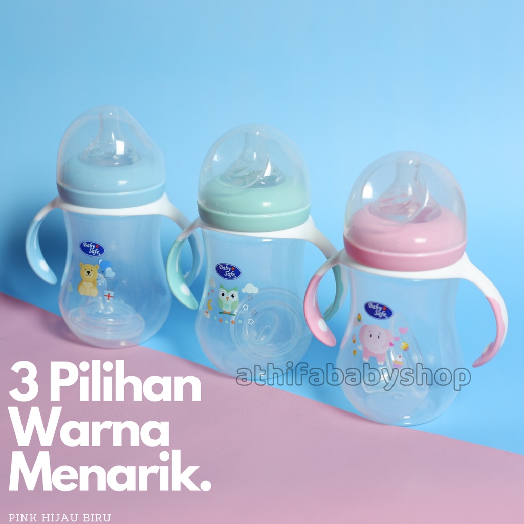 Dot Bayi Botol Susu Gagang Baby Safe Karakter Lucu Wadah Asi Perah 250ml 8oz Spout Cup Soft Silicon 3 in 1 Bottle system Anak Laki Perempuan Cowok Cewek Usia Umur Newborn 1 2 3 4 5 6 Bulan Keatas  -WN30-